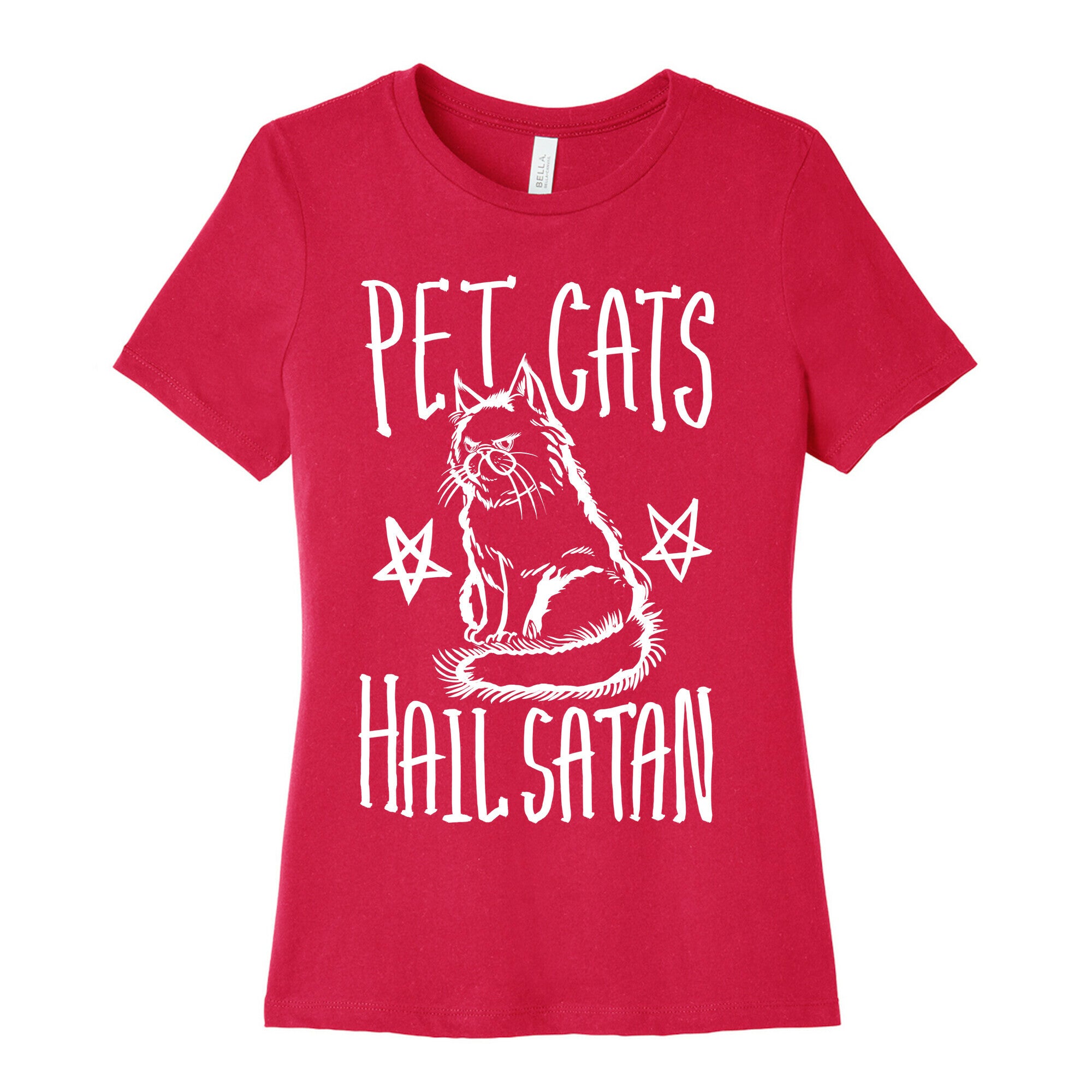 Pet Cats. Hail Satan Women's Cotton Tee